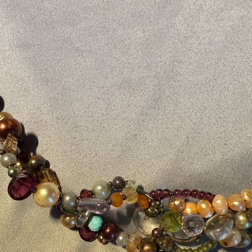 Gorgeous Custom Anna Balkan Beaded Necklace with Gold and Purple Accents - Picture 3 of 4